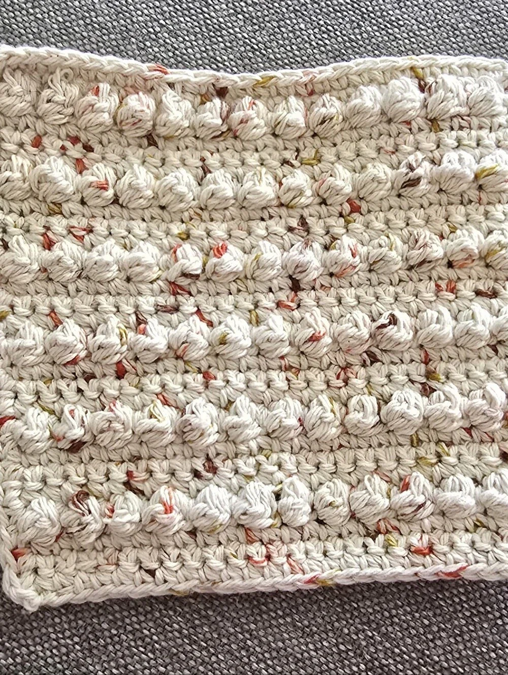 Handmade Cotton Textured Dishcloth Set of 3 Multicolor Fall Farmhouse Kitchen